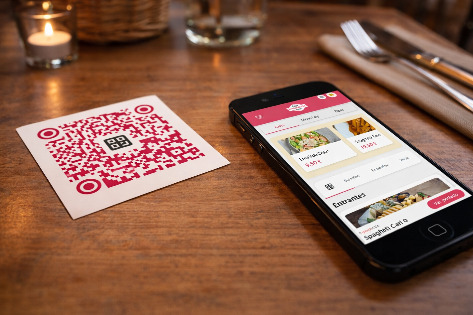 Menú QR para restaurante pequeño sin conocimientos técnicos
