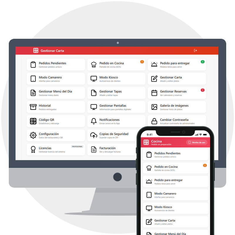 Gestión Carta Digital QR