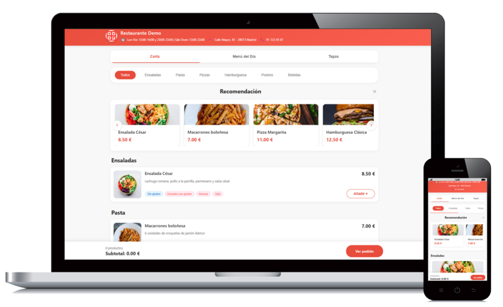 Demo carta digital QR