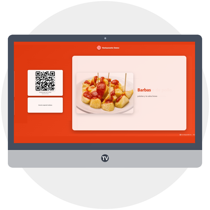 pantalla carta digital QR